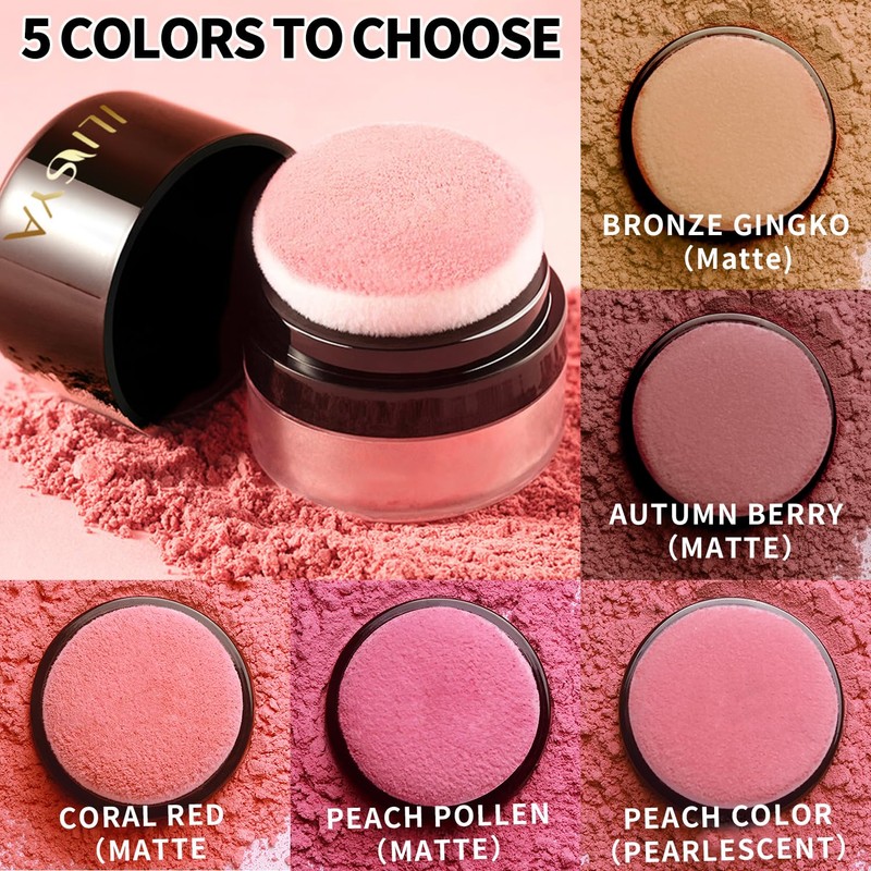 Face Blush Powder Makeup Soft Mushroom Blush for Cheeks Long