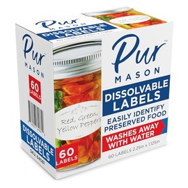 Dissolvable Labels for Mason Jars. 2.25" x 1.125" - Box of 60 Labels