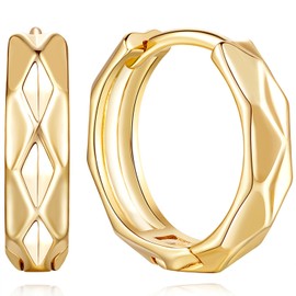 14K Gold Hoop Earrings for Women 14K Gold Huggie Earrings Small Gold Earrings for Womens Earrings 14K Gold Hoop Earrings Easy to Style 15MM 25MM (15MM)