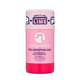 Megababe Desodorante Diario - The Smoothie Deo Con Enzimas de Coco y Frutas | 72 Horas de Protección Contra El Olor | Sin Aluminio, Todo Natural | Libre de Parabenos, Sulfatos y Ftalatos | 2.6 Oz