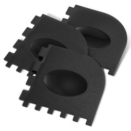 Bremorou 3 Pcs Plastic Grill Pan Scraper Griddle Scrapers Tool for Griddle Pans Cleaner Kitchen Cleaning Tools Kit Kitchens Scraper Accessories Size 3.15 × 3.15 ×0.04 Inches Black Polypropylene