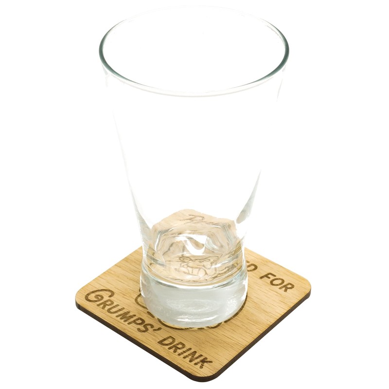 Reserved for Grumps Drink Oak Veneer Coaster (Grumps Oak Veneer)