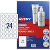 Avery A4 Crystal Clear Round Labels - Product Stickers -