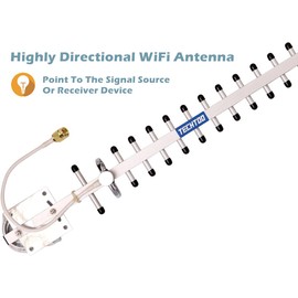 TECHTOO WiFi Antenna 2.4GHz 18dBi High Gain Yagi Directional Antenna Booster with RP-SMA Connector for Network Router/Reapter/USB Adapter/Extension Network PCI Card/Security Camera