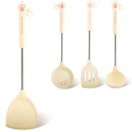 Wok Spatula Turner, Cooking Scoop, Cooking Shovel, Heat-Resistant Silicone and Stainless Steel, Seamless Kitchen Utensils, Solid Turner, Anti-Scratch, Non-Stick (wok spatula turner)