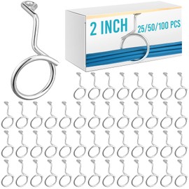 Blulu 100 Pcs Bridle Rings for Low Voltage Wire and Cable Screw Mount Bridle Rings for Mount Cat 6 or Cat 7 Cable on Wood Concrete and Brick Surface (2 Inch)