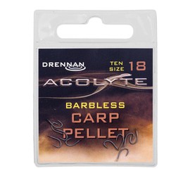 Drennan Acolyte PTFE Coated Spade End Barbless Carp Pellet Hooks: 14
