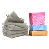 Lashuma Washcloth Grey Pebble Series London Set of 4 Small