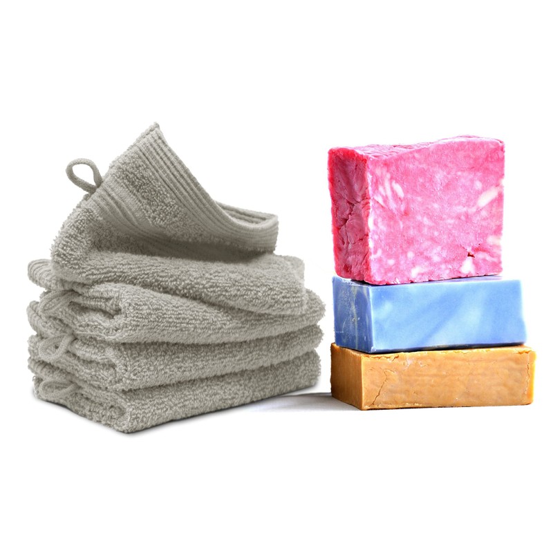 Lashuma Washcloth Grey Pebble Series London Set of 4 Small