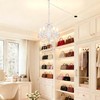 Alighting Plug in Chandeliers, 4-Light White & Pink Small Acrylic