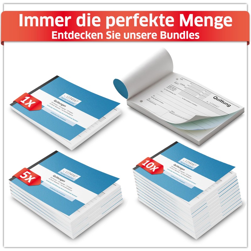Primus Print Receipt Pad DIN A6 Landscape & Perforated, 2