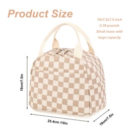 Lunch Bag for Women Men Cute Corduroy Lunch Tote Bags Reusable Insulated Lunch Box Large Capacity Reusable Insulated Cooler for Work Picnic or Travel
