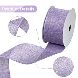 Ribreeze Light Purple Burlap Wired Ribbon 2-1/2 Inch x 10 Yards for Crafts DIY Decor Parties and Home Outdoor Decoration