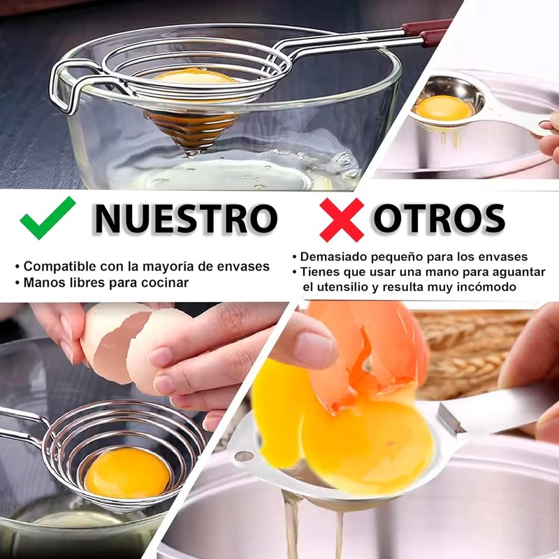 Stainless Steel Egg Separator Tool, Long Handled Egg Yolk Separator,