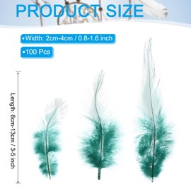 PATIKIL 100 Pcs 3-5" Rooster Feathers Bulk Natural Feather for Crafts Dark Green