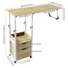 HANGKAI Overbed Table w/Wheels,Movable Bedside Table, 27.56-34.65in Height Adjustable Over