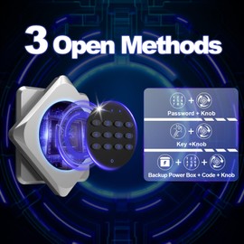 2-3 Gun Safe, Gun Cabinet for Rifles & Pistols, Gun Safe for Large Rifles & Shotguns, Gun Cabinets Quick Access Rifle Safes for Home, Long Gun Safes with Dual Alarm & Mute Mode, Adjustable Rack, LED