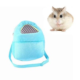 Yosoo Portable African Hedgehog Hamster Breathable Pet Dog Carrier Bags Handbags Puppy Cat Travel Backpack (S, White Mesh - Blue)
