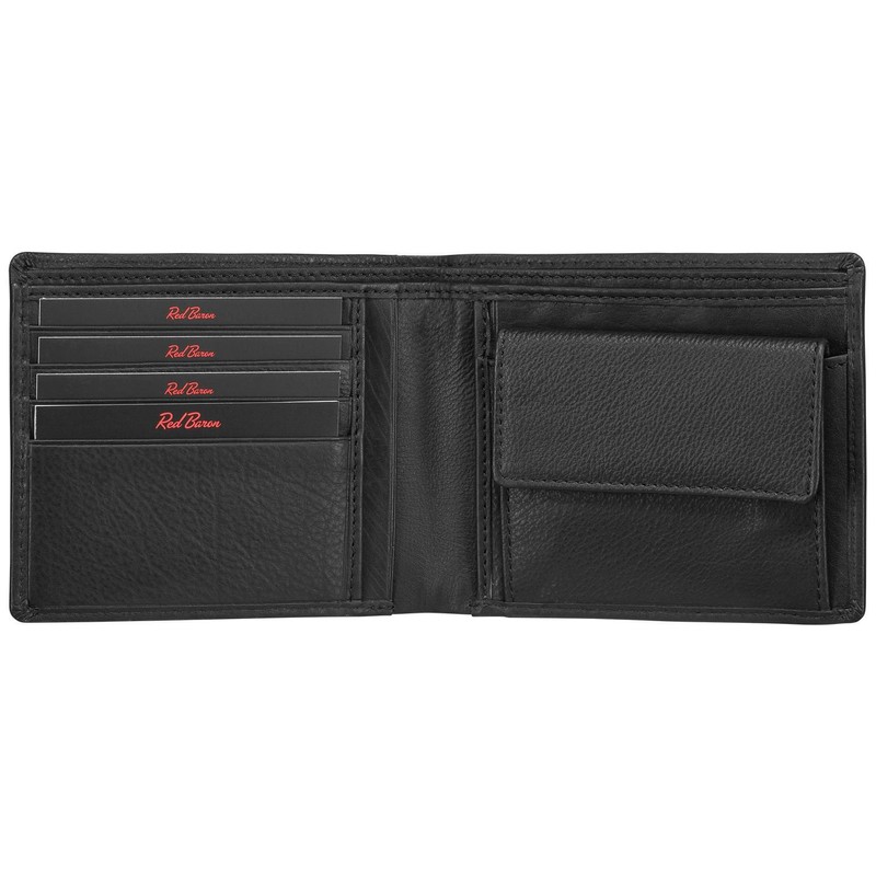 Red Baron Men´s wallet purse genuine cow leather black exclusive