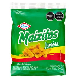 Maizitos Limón – 12 Pack (30g Each/Total 360g – 12.7 oz) – Crunchy Corn Snacks with Lime Flavor