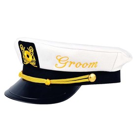Brosash Bachelor Party Captain's Hat - Groom to Be Nautical Bachelor Hat | Funny Accessory Boats n' Hoes Bridal Shower Accessories Men Gifts Decorations Decor Wedding Ideas Boating Hats White Boat Cap Favors