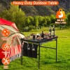 Foldable Camping Table Collapsible Picnic Aluminum Alloy Grill Stand 66LBS