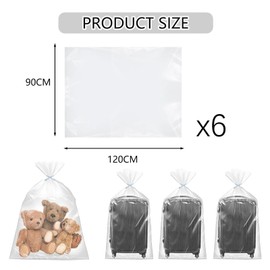 6 PCS Large Clear Plastic Bags, Large Storage Bags, Extra Large Clear Plastic Storage Bags, Flat Large Plastic Bags, Suitcase Storage Bags Furniture, Plush Toys, Office Chairs 90cm*120cm