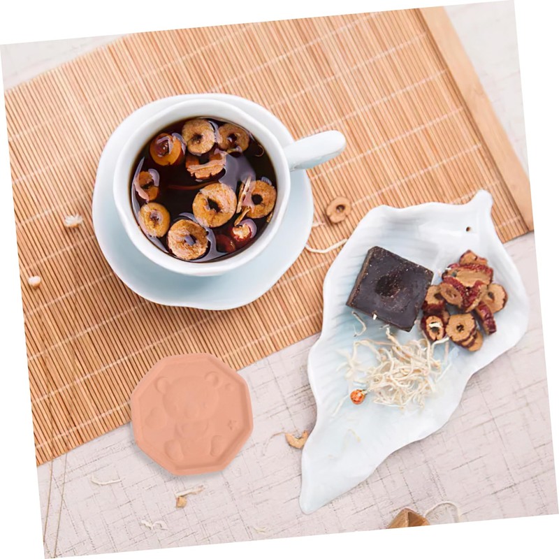 Ciieeo Bear Shape Reusable Sugar Saver for Food Containers Terracotta