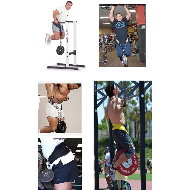 Grofitness Dip Belt with Chain Weightlifting Waist Support Belt Body