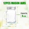 Jarsoph 12 Pack Glass Mason Jar 4oz with Handle &