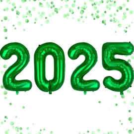 Jumbo 2025 Balloons Number 2025 Balloons 2025 Number Foil Balloons Graduation Balloons 2025 Durable Reusable Easy to Inflate for New Year Graduation Birthday&Anniversary Parties(Dark Green, 40 Inch)