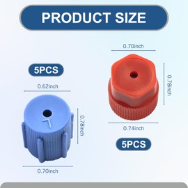 gunroil 10 Pack Car Low Side High Side Air Conditioning Cover Accessories, Low Side High Side Seal Cover Parts, Universal Vehicle Air Conditioning Service for Most Cars (Blue & Red)