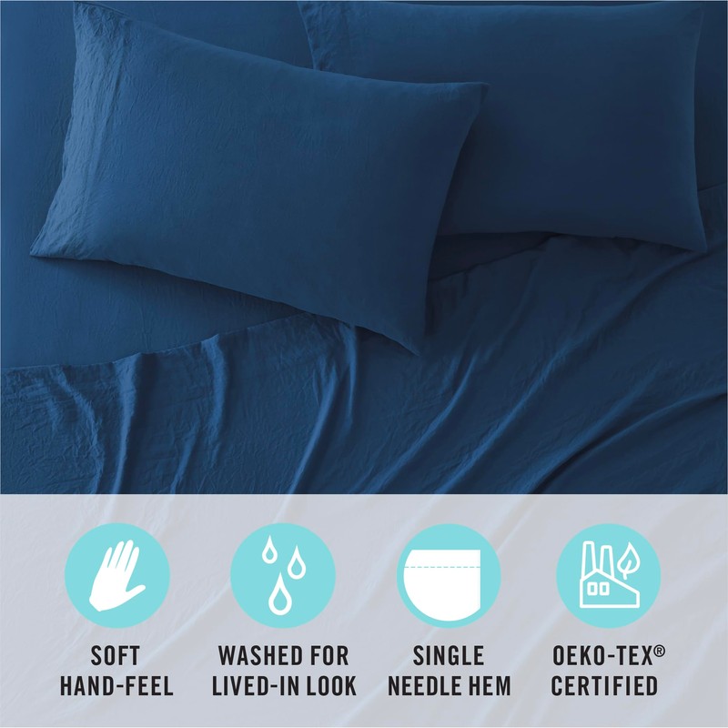 MARTHA STEWART Ultra Soft Brushed and Washed Microfiber 4 Piece