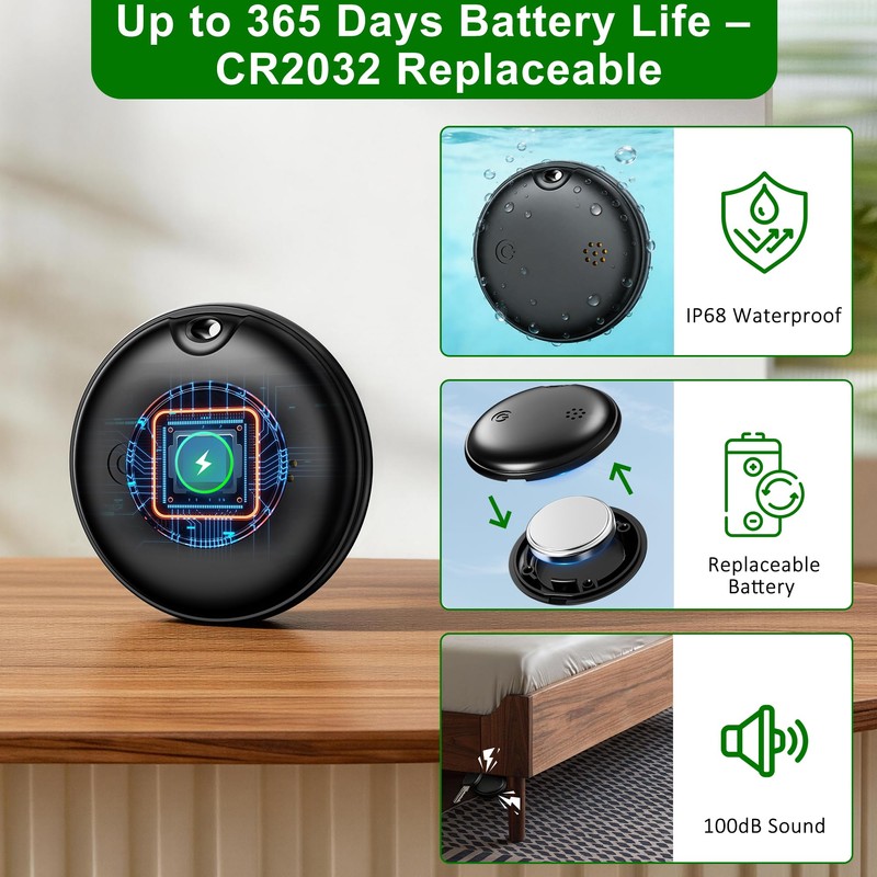 2026 Upgrade 4-Pack Smart Bluetooth Tracker – Android AirTag, Works