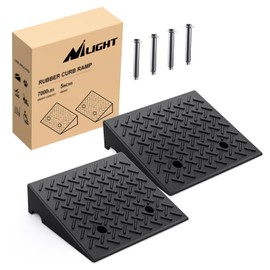 Nilight Rubber Curb Ramps, 5" Rise Height Heavy Duty Rubber Threshold Ramp, Portable Driveway Ramps for Cars Wheelchairs Scooter Lawn Mower, 7000lbs Load Capacity, 2 Pack
