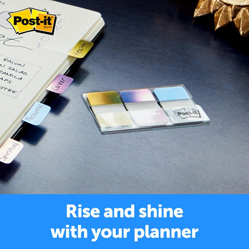 Post-it Foil Tabs, Iridescent Colors, 36 Tabs/Pack, 1 in x