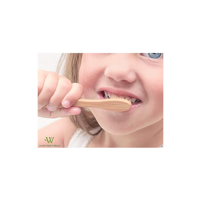 Bamboo Toothbrushes Kids Pack of 4 Kids Bamboo Toothbrushes, Biodegradeable