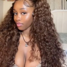 Savanna Hair Wig Brown Hair Lace Front Wigs Loose Curly Heat Safe Natural Hairline As Human Hair