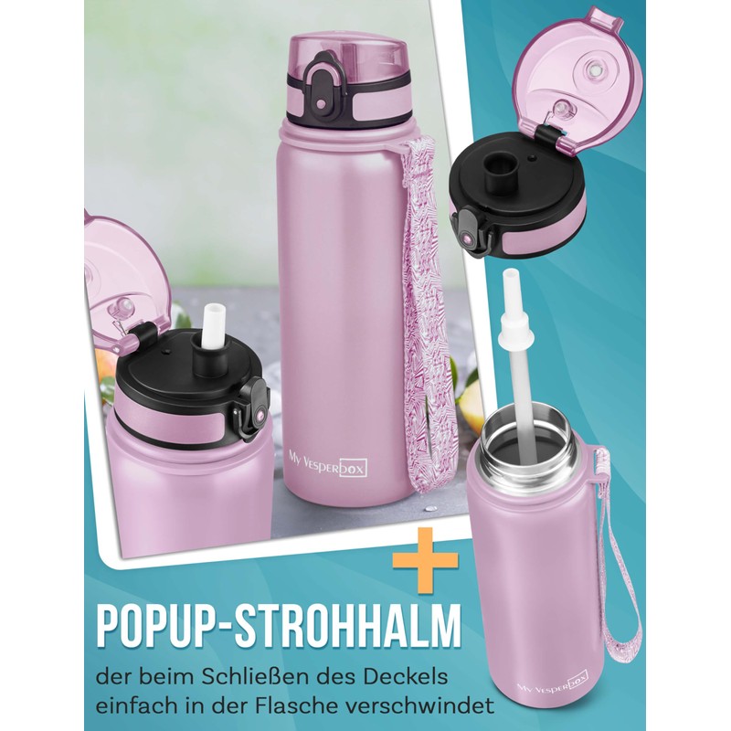 MY VESPERBOX Children's Stainless Steel Thermos Flask [Includes Straw and
