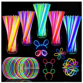 Glow Sticks, Chemical Light, Fluorescent, Multicolor, 5 Colors, Set of 100, Includes Joints, Festivals, Prizes, Events, School Festivals, Children's Toys, Cheering Sticks, Concerts, Lives, Birthdays, Cultural Festivals, Fireworks Displays, End of Year's 
