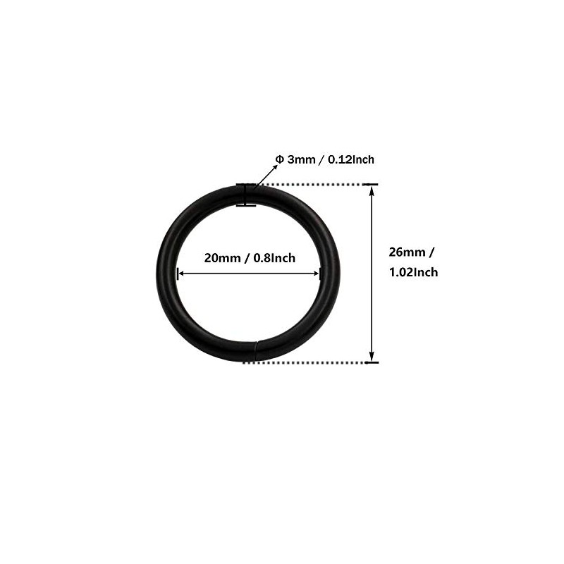 Wuuycoky Black 1.25" Inner Diameter O-rings Rings Non Welded Strap