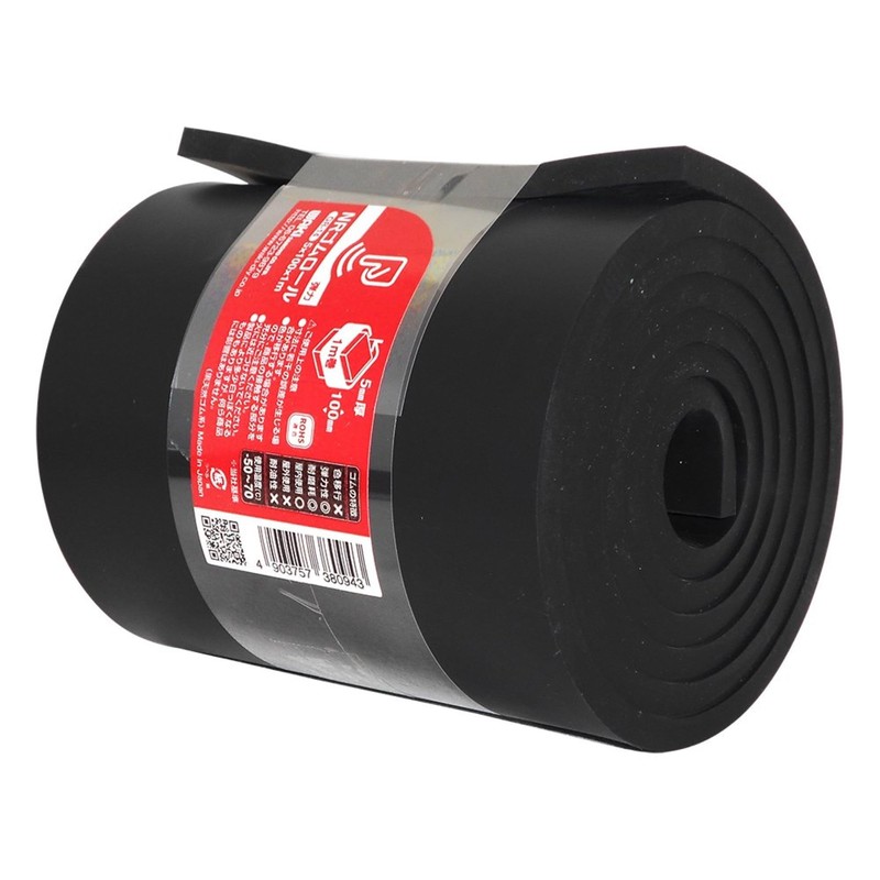 Wake Sangyo GR-14 NR Rubber Roll, Black, 2.0 x 39.4