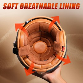 TRIANGLE 3/4 Motorcycle Helmet,Retro Vespa Open Face Adults Helmets with Visor,Half Face Moped Helmet for Men & Women,DOT Approved Helmets for ATV Cruiser Scooter(XXL)