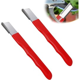 2Pcs Red Portable Quick Sharpener, Lawnmower Blade Sharpener, Multipurpose Pocket Garden Tool for Knives, Pruners, Loppers, Hedge Shears, Scissors, Axes, Hatchets, Machetes, Lawn Mowers