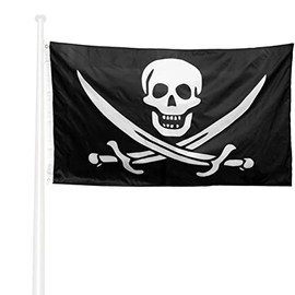 KliKil Pirate Flag Calico Jack Durable Outdoor 3x5ft 1 Pirate Flag Reinforced Pirate Sword