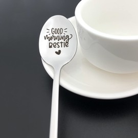 Best Friend Gift Spoon Christmas Birthday Gifts Good Morning Bestie Gifts for Best Friend BFF Bestie Friendship Gifts for Women Girls Thanksgiving Day Mothers Day Gift