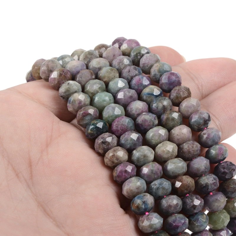 Ruby Fuchsite - abalorio sueltas facetadas de 8 mm para