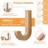 QMAHA Pack of 4 Wooden Coat Hooks, Modern Coat Hooks,