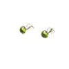 Round Green PERIDOT Sterling Silver 925 Stud Earrings - 5