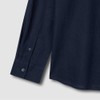JAJU [JAJU] Soft Linen Blend Long Sleeve Shirt_Navy